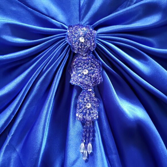 Blue strapless high low gown 1/2 - Picture 12 of 14